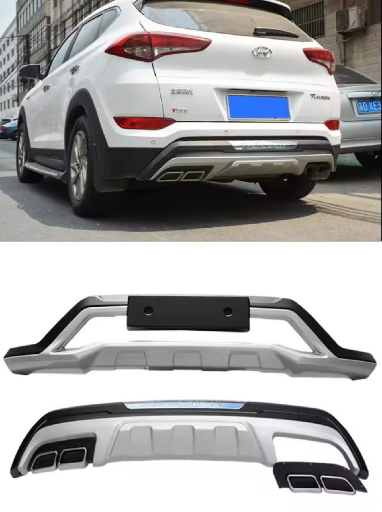Hyundai Tucson Ön-Arka Tampon Koruması  2015-2018 (Model 1)