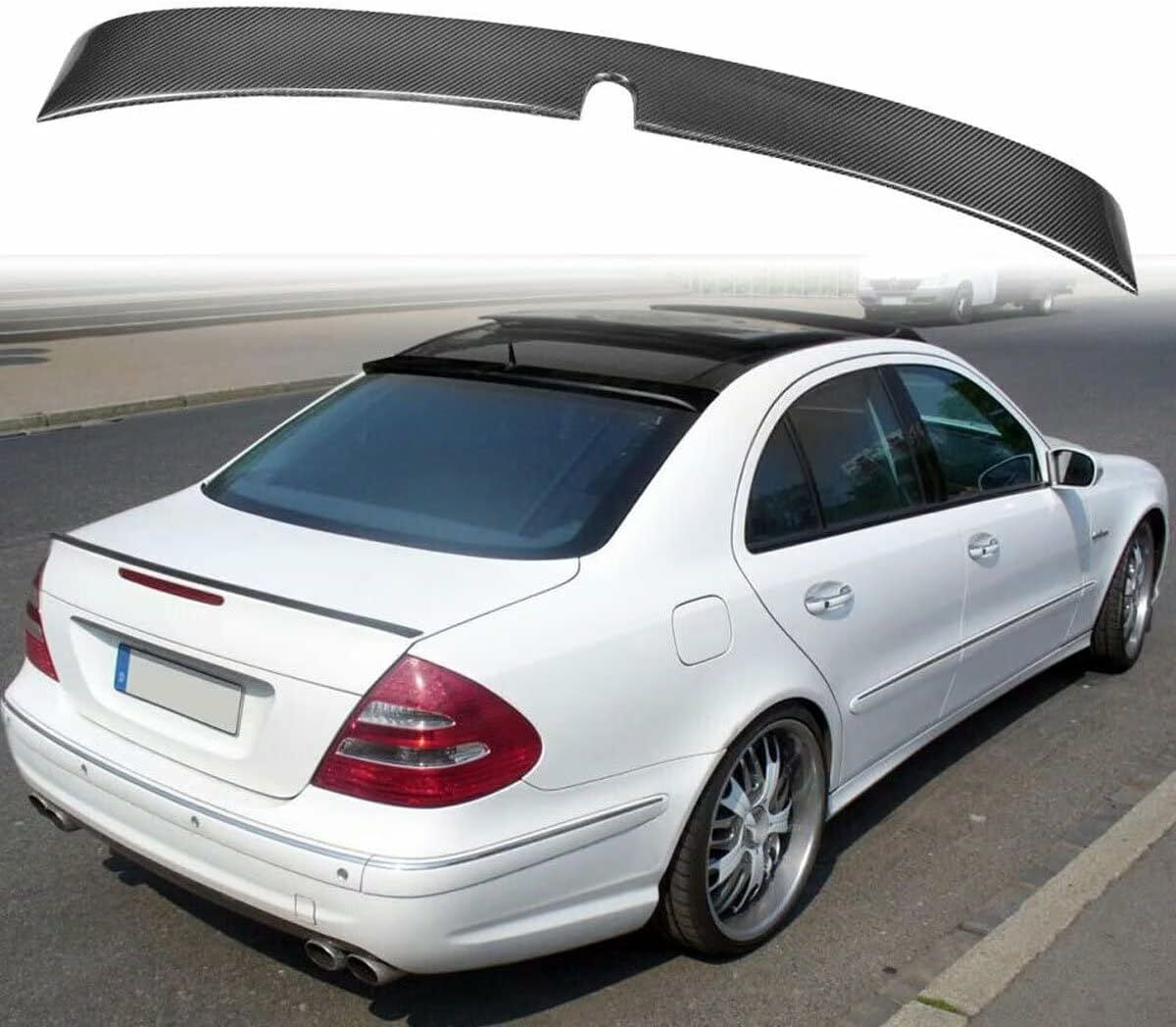 Mercedes w211 boyalı (Pianoblack) cam üstü spoiler 2002-2006 arası