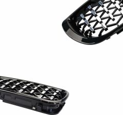 Bmw e46 diamond ön panjur ızgara 1998-2005 arası krom-siyah