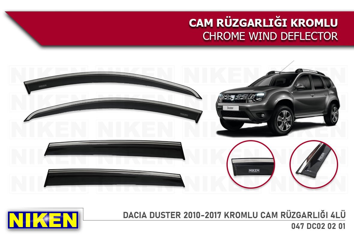 Dacia Duster Kromlu Cam Rüzgarlığı Niken 2010-2017