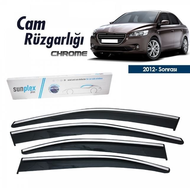 Peugeot 301 Kromlu Cam Rüzgarlığı 2012-2023 arası Sunplex