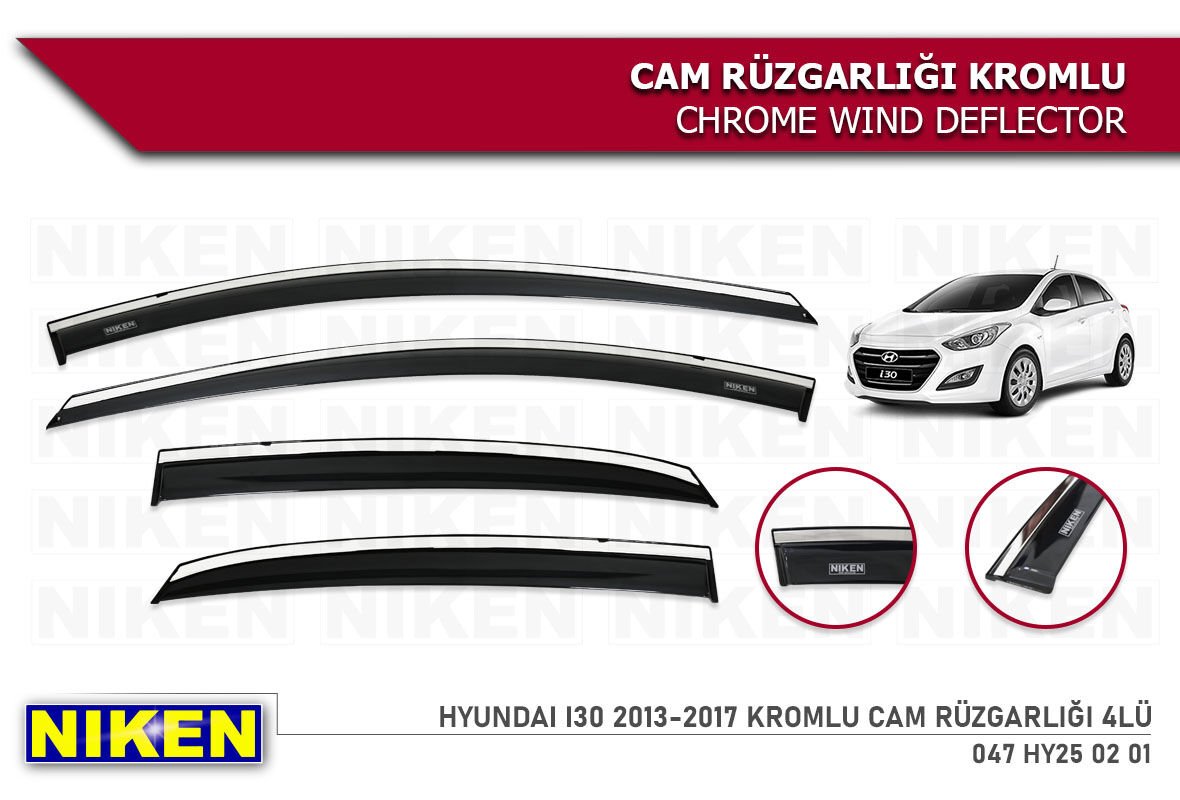 Hyundai i30 Kromlu Cam Rüzgarlığı Niken 2013-2017