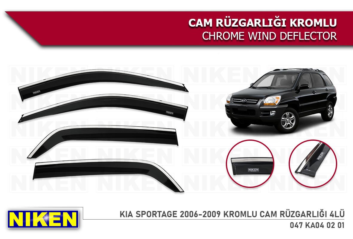Kia Sportage Kromlu Cam Rüzgarlığı Niken 2005-2010