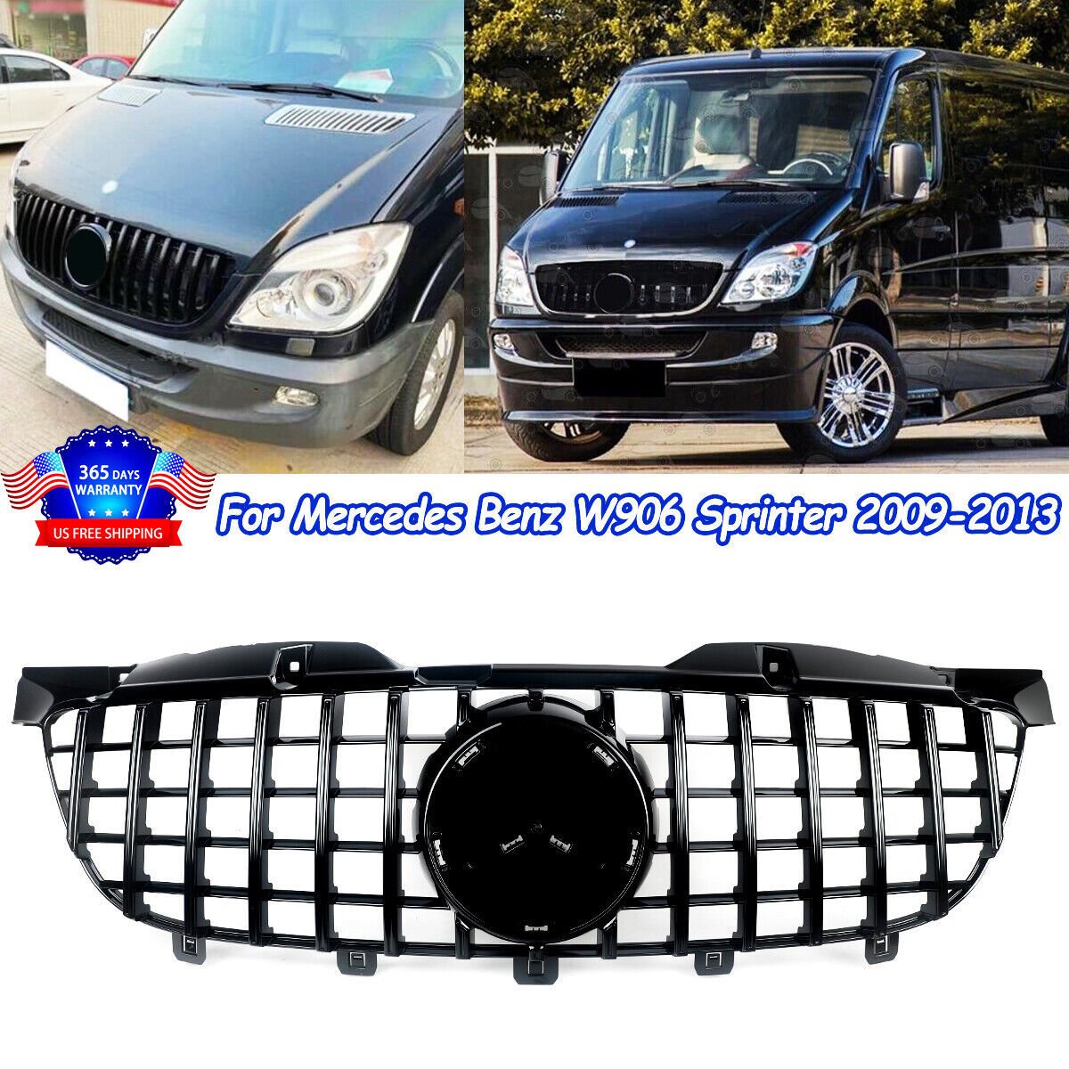 Mercedes Sprinter w906 gtr ön panjur ızgara seti krom-siyah 2009-2013 arası
