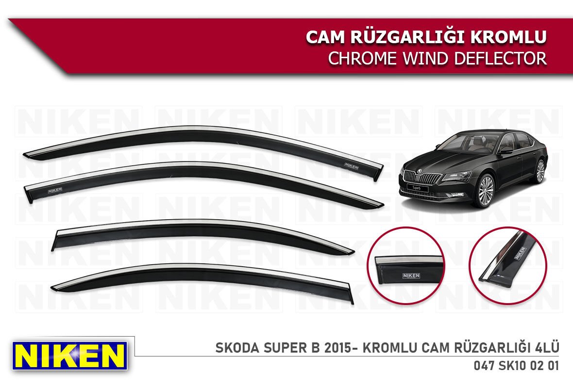 Skoda Super B Kromlu Cam Rüzgarlığı Niken 2015+
