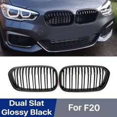 Bmw F20 ön böbrek panjur 2015+ (makyajlı) çift tırnak-pianoblack