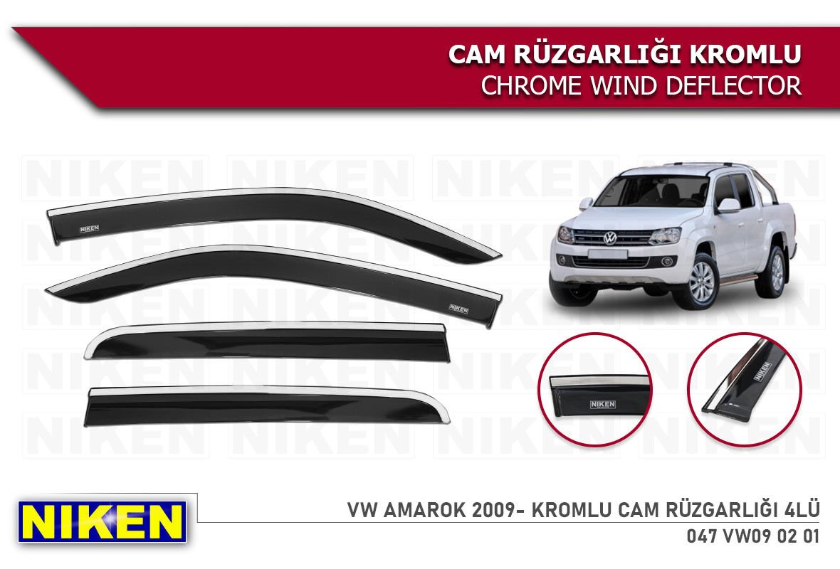Vw Caddy Kromlu Cam Rüzgarlığı 2 li Niken 2003+