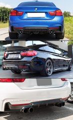 Bmw F32 arka tampon difüzörü 4 çıkış m-performance pianoblack 2012-2018