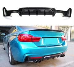 Bmw F32 arka tampon difüzörü 4 çıkış m-performance pianoblack 2012-2018