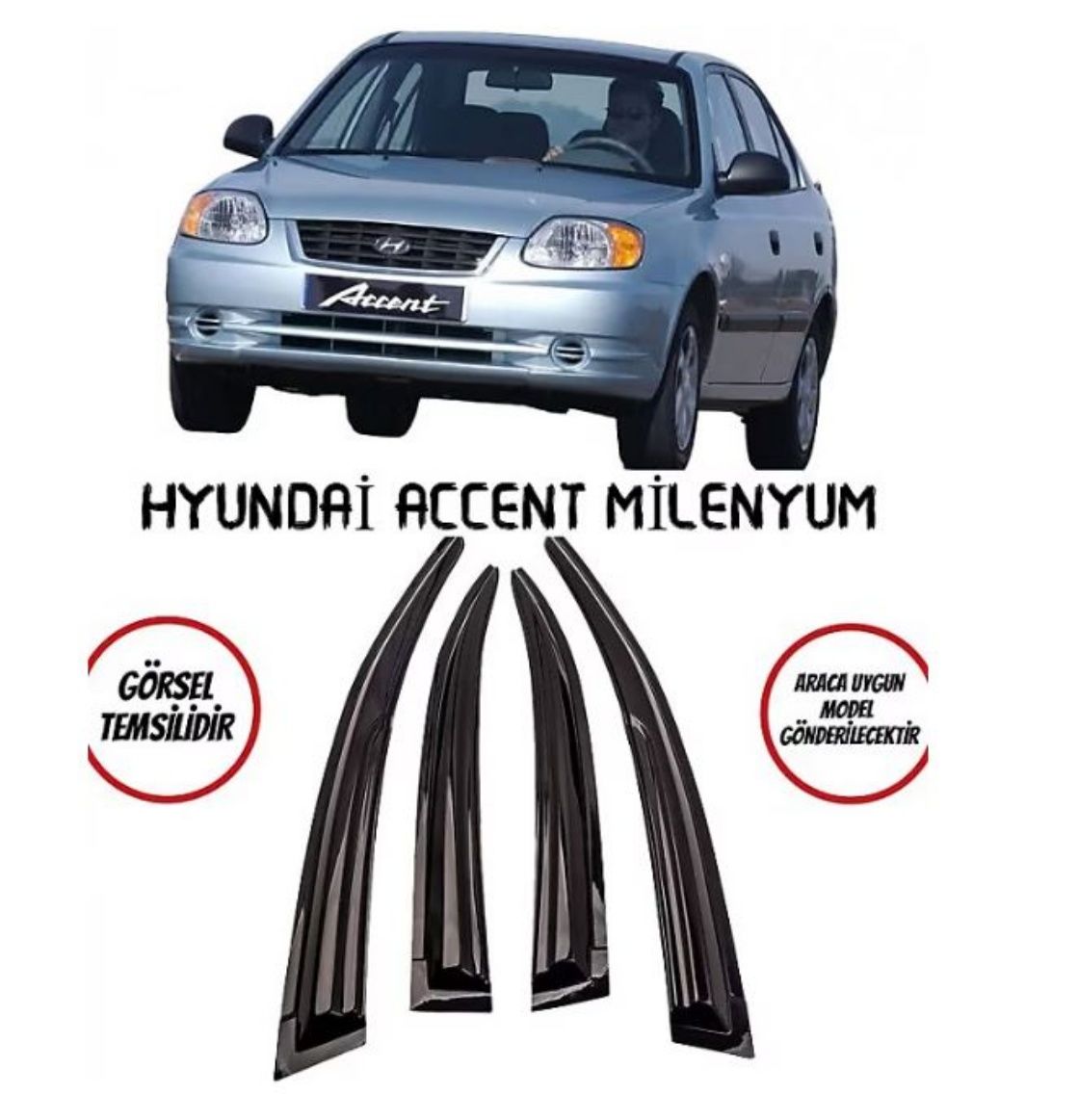 Hyundai Accent Milenyum Uyumlu Cam Rüzgarlığı 2000-2003 Arası Mugen