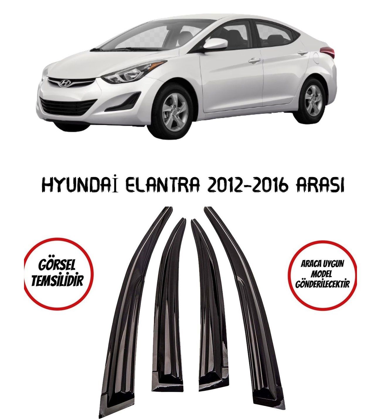 Hyundai Elantra Uyumlu Cam Rüzgarlığı 2013-2016 Arası Mugen