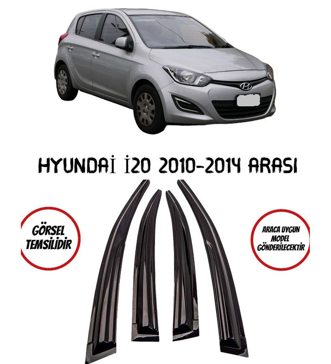 Hyundai i20 Uyumlu Cam Rüzgarlığı 2010-2014 Arası Mugen