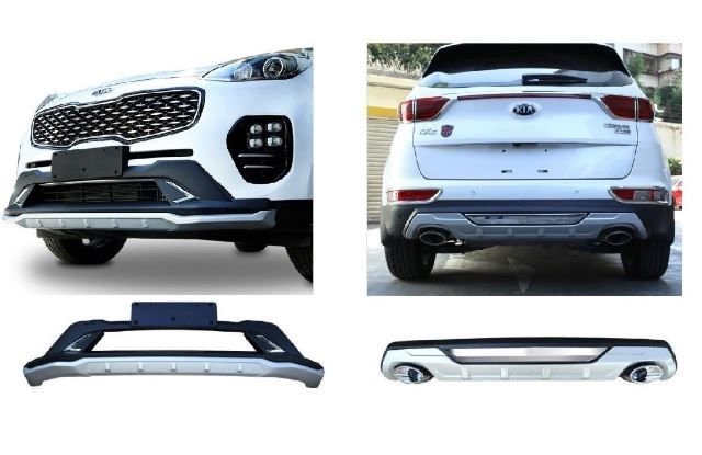 Kia sportage ön ve arka koruma difüzör 2016-2018 çift çıkış egzoz makyajsız kasalar