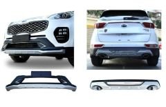 Kia sportage ön ve arka koruma difüzör 2016-2018 çift çıkış egzoz makyajsız kasalar