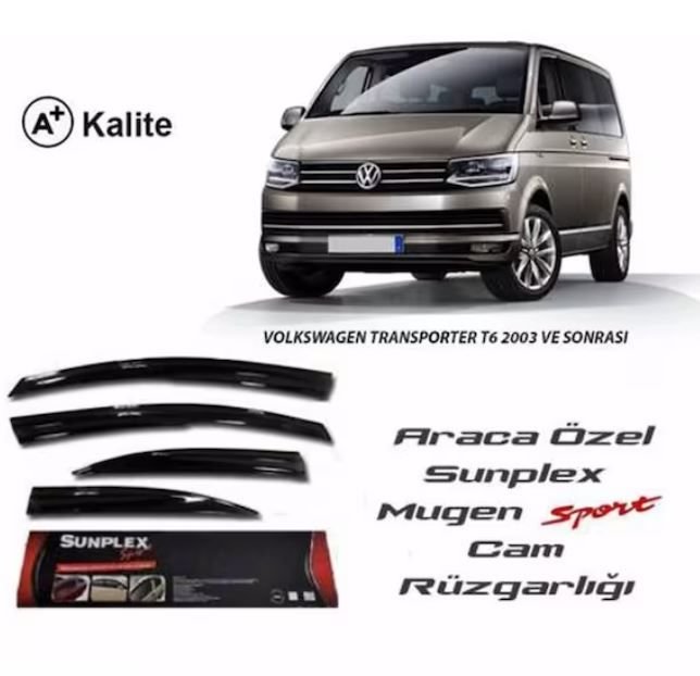 Vw Transporter T5 Mugen Cam Rüzgarlığı 2003-2015 arası 4'lü Sunplex