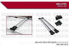 Araç üstü ara atkı bagaj taşıyıcı gri (yanlardan sıkıştırmalı) alüminyum 122cm