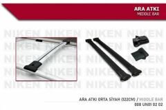 Araç üstü ara atkı bagaj taşıyıcı siyah (yanlardan sıkıştırmalı) alüminyum 122cm uzunluk