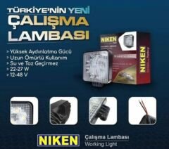 Led çalışma lambası pro 16 ledli off road sis lambası kare tip Niken