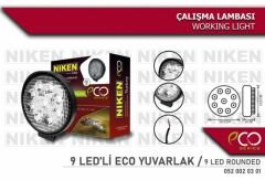 Led çalışma lambası pro 9 ledli off road sis lambası yuvarlak tip Niken