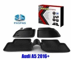 Audi A5 Havuzlu 3D Paspas Niken Siyah 2016 Sonrası
