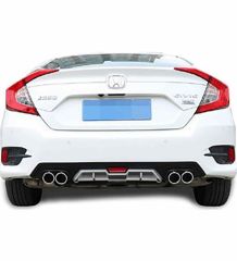 Honda Civic Fc5 4 eksoz görünümlü difüzör gri 2016-2019 arası modeller
