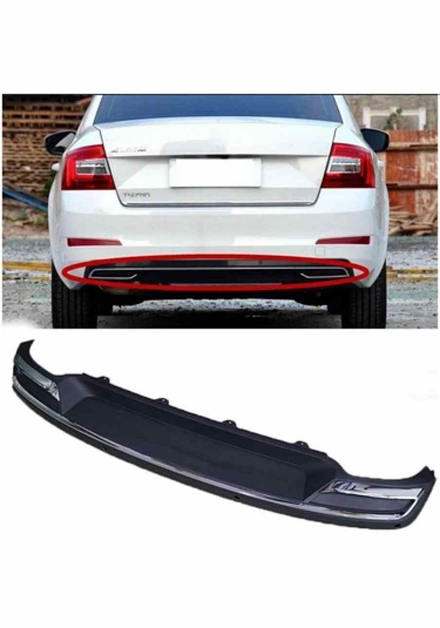Skoda Octavia amg çift çıkış görünümlü difüzör 2013-2019 arası modeller