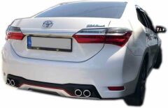 Toyota Corolla 4 çıkış görünümlü kırmızı şeritli difüzör 2013-2018 arası modeller