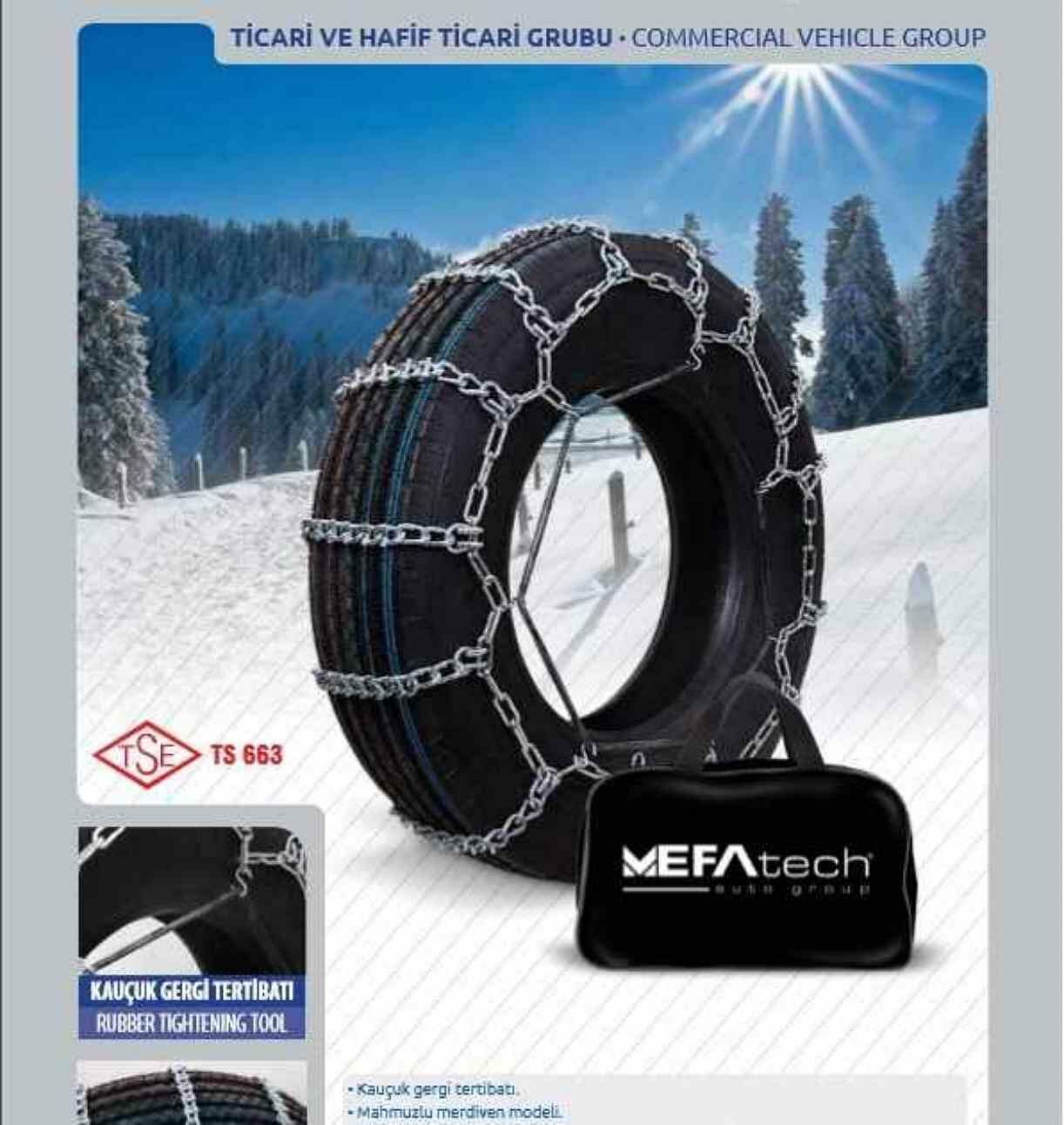 650x18 Ebatlarına Uyumlu Serme Kar Patinaj Zinciri Mefatech
