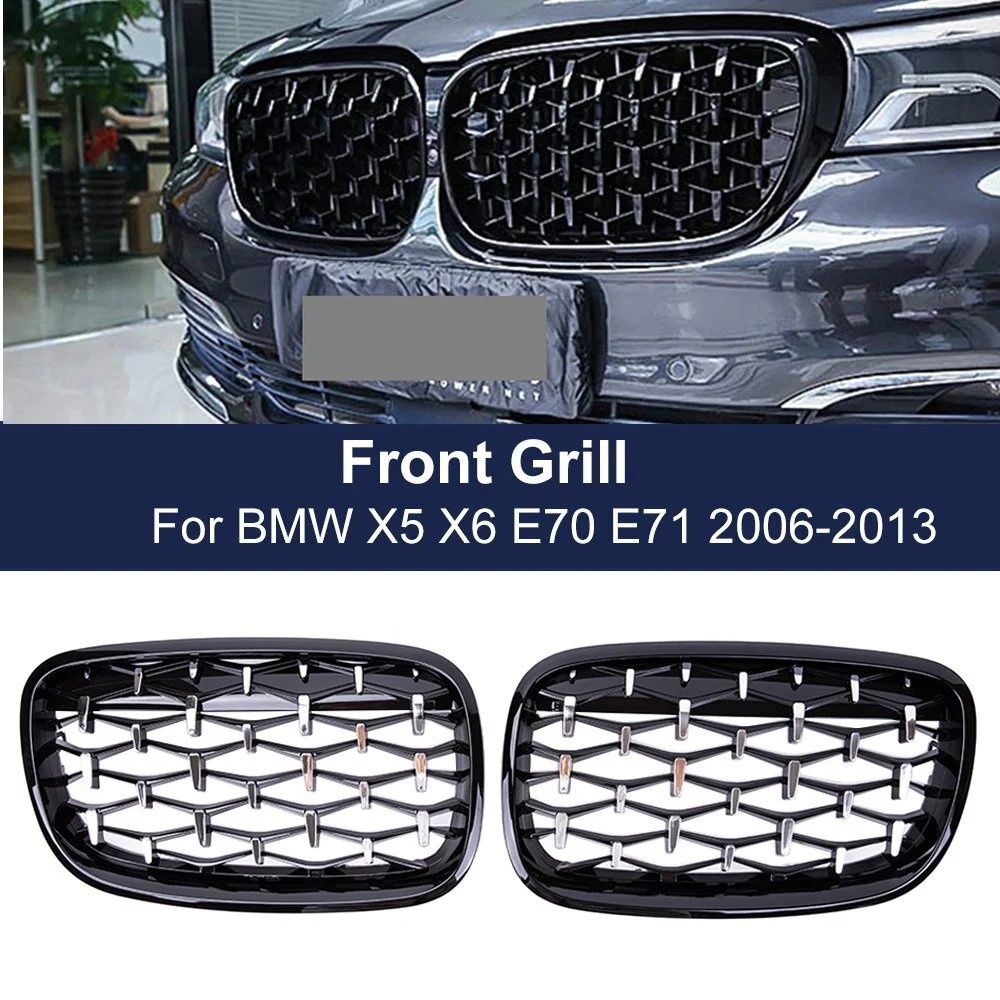 Bmw X5 E70 diamond ön panjur ızgara 2006-2013 arası pianoblack