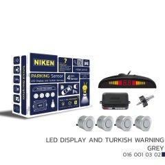 Park sensörü led ekranlı-türkçe sesli gri Tüm modellere uyumlu Niken