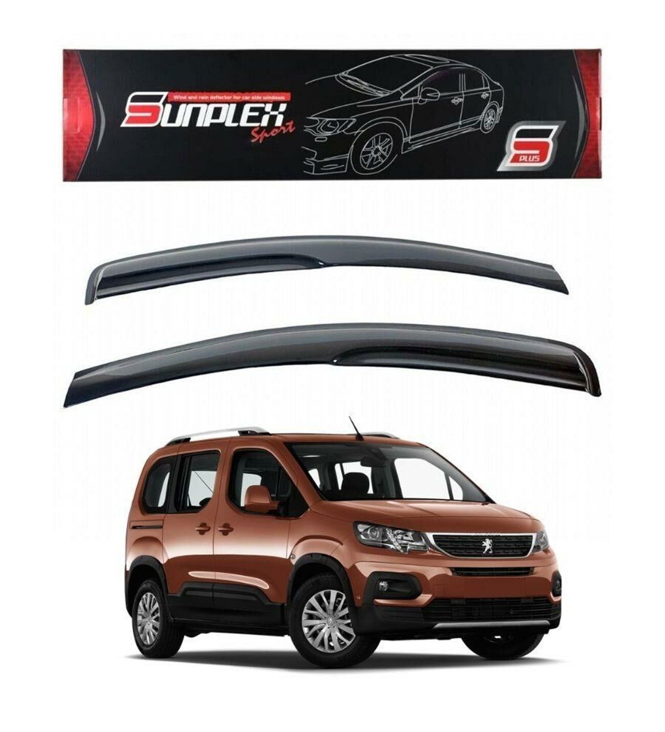 Peugeot Rifter Mugen Cam Rüzgarlığı 2018 sonrası 2'li Sunplex