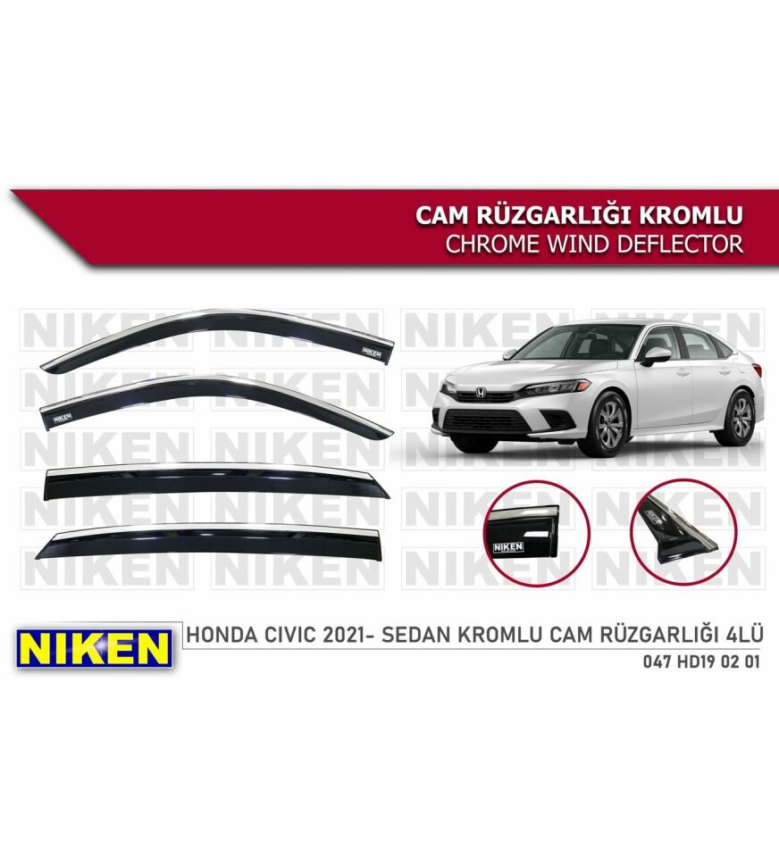 Honda Civic Kromlu Cam Rüzgarlığı Niken 2021+