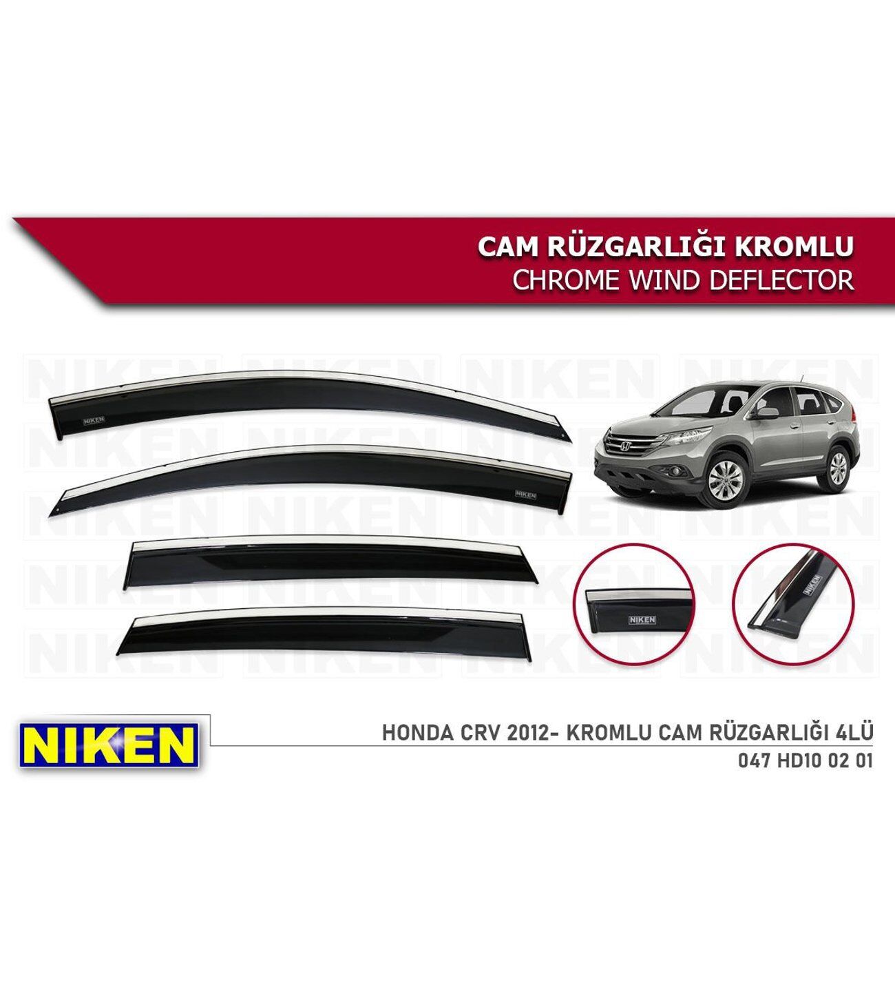Honda Cr-v Kromlu Cam Rüzgarlığı Niken 2012-2018 arası modellere uyumlu
