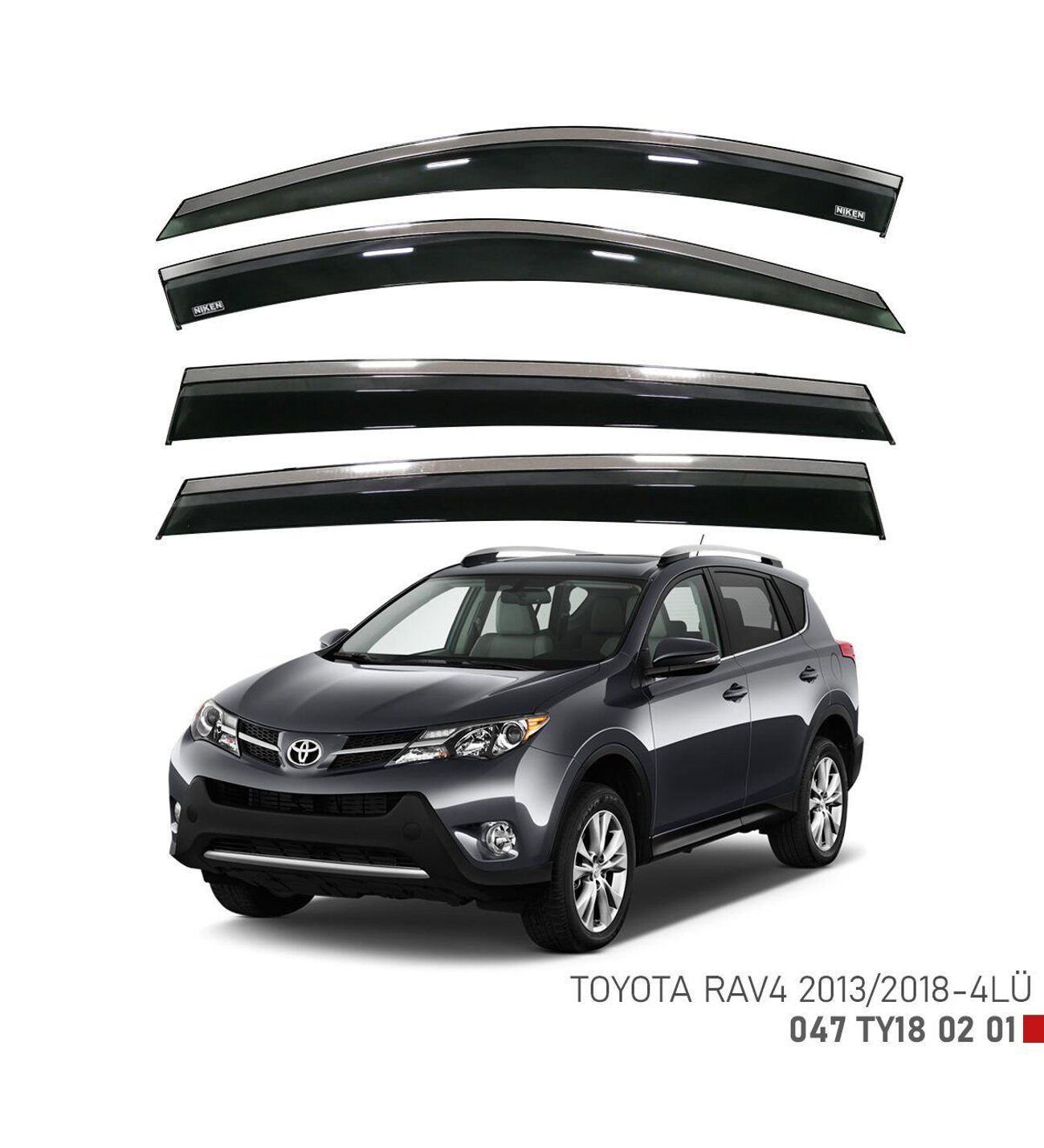 Toyota Rav 4 Kromlu Cam Rüzgarlığı Niken 2013-2018
