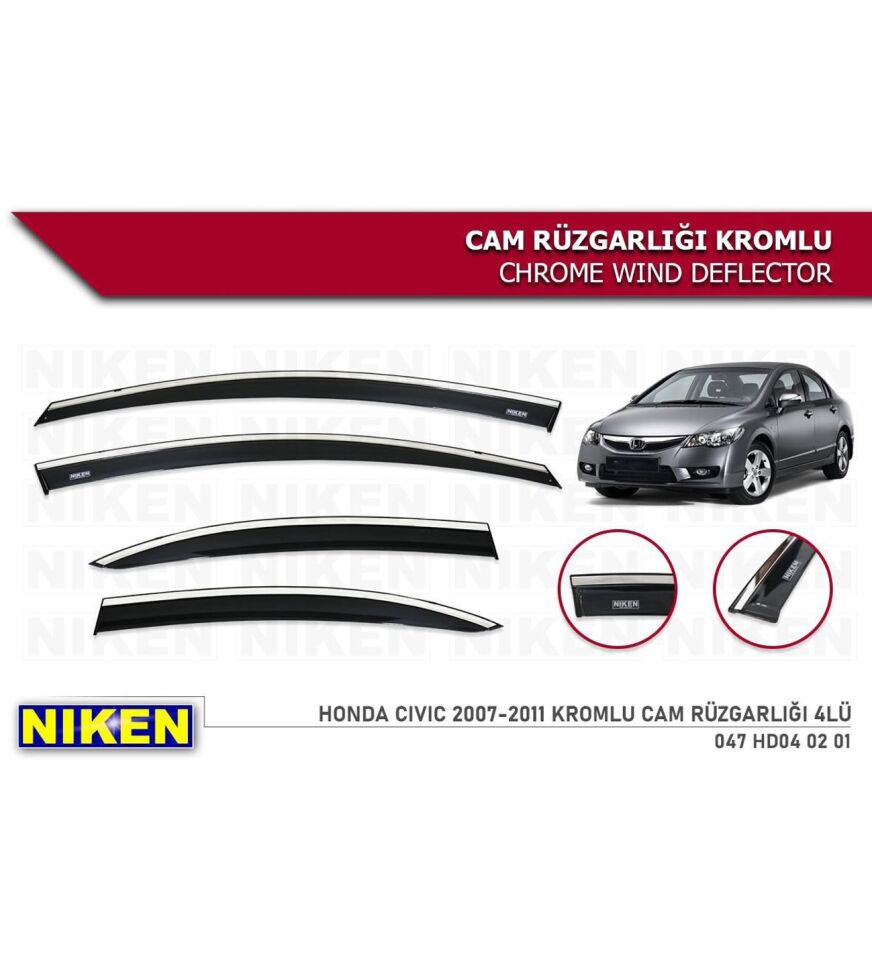 Honda civic fd6 Kromlu Cam Rüzgarlığı Niken 2006-2012