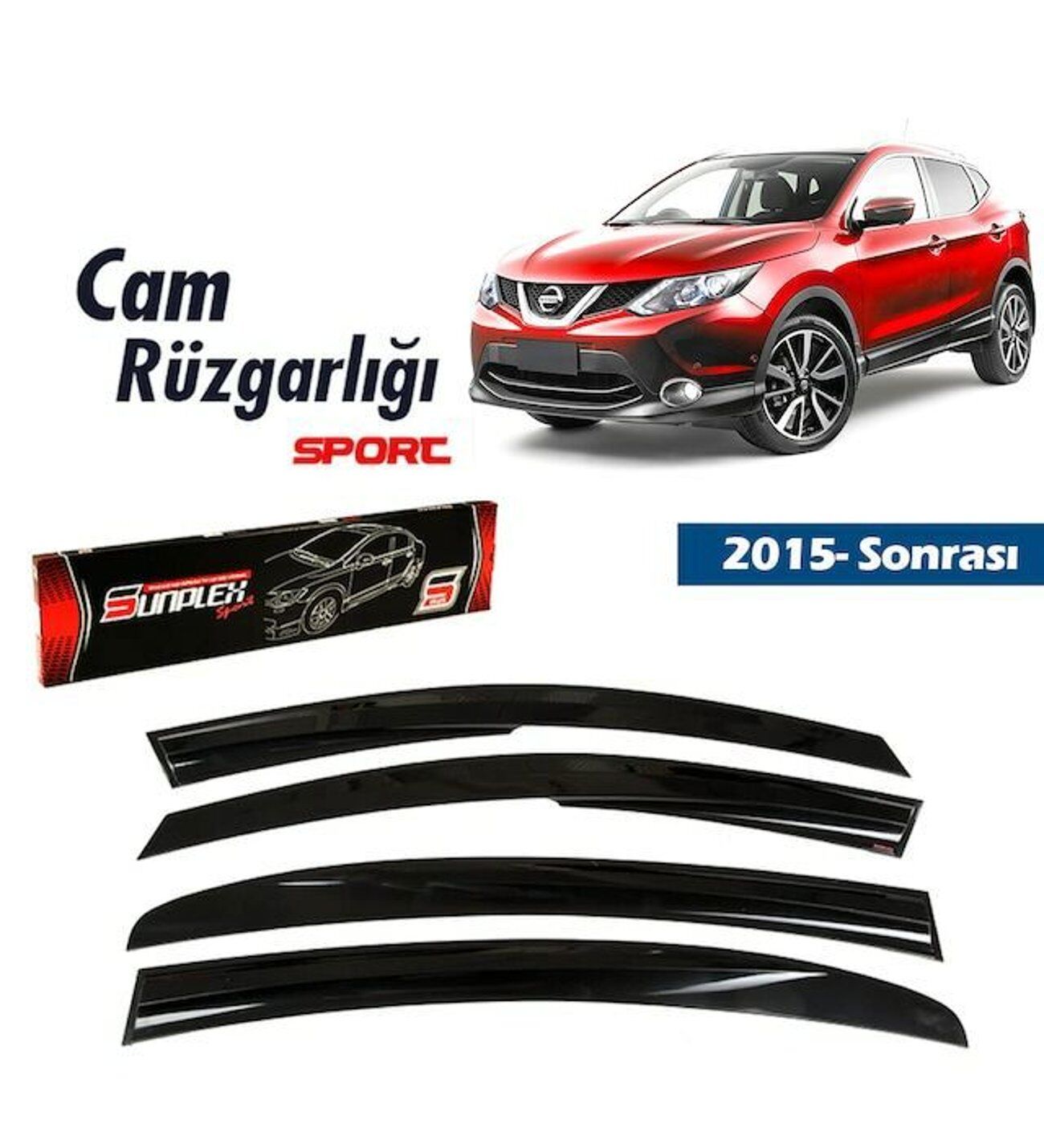 Nissan Qashqai Mugen Cam Rüzgarlığı 2015 sonrası 4'lü Sunplex