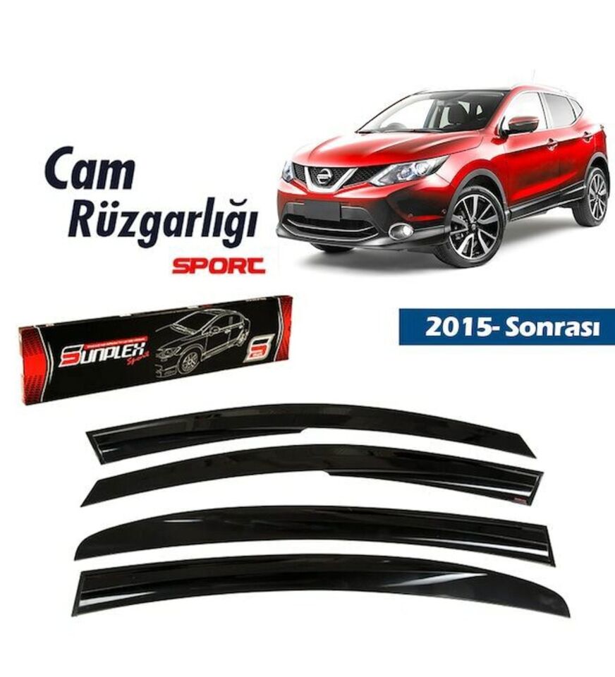 Nissan Qashqai Mugen Cam Rüzgarlığı 2015 sonrası 4'lü Sunplex