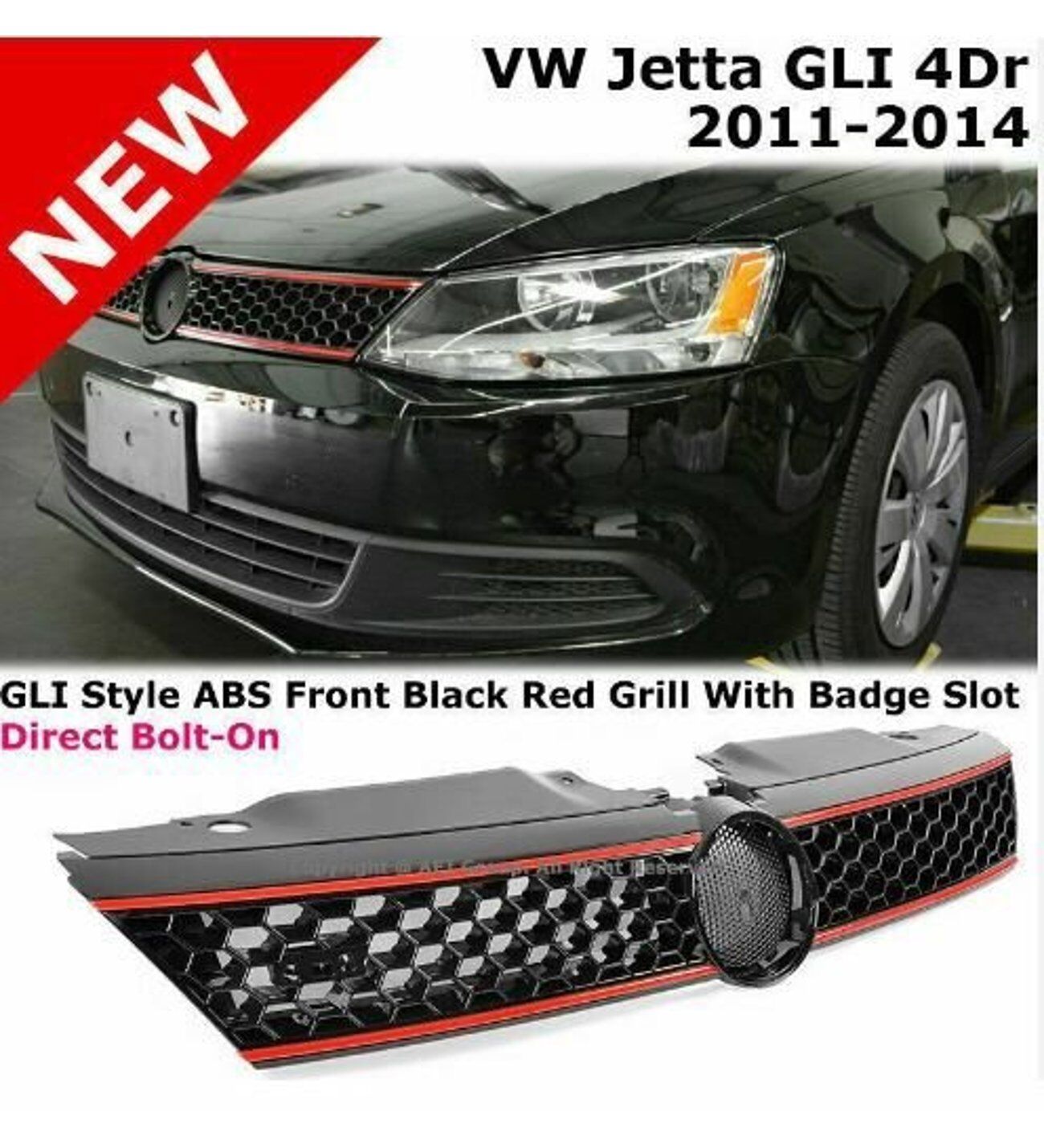Volkswagen Jetta gli ön panjur ızgara kırmızı şeritli 2011-2015 arası