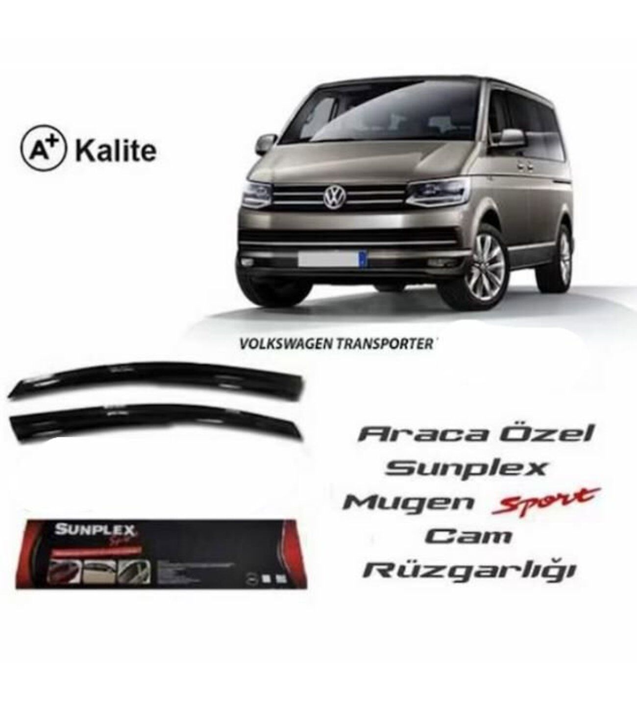 Vw Transporter T6 Mugen Cam Rüzgarlığı 2016 sonrası 2'li Sunplex