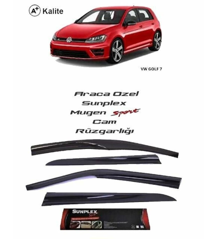 Vw Golf 7 Mugen Cam Rüzgarlığı 2013-2020 arası 4'lü Sunplex
