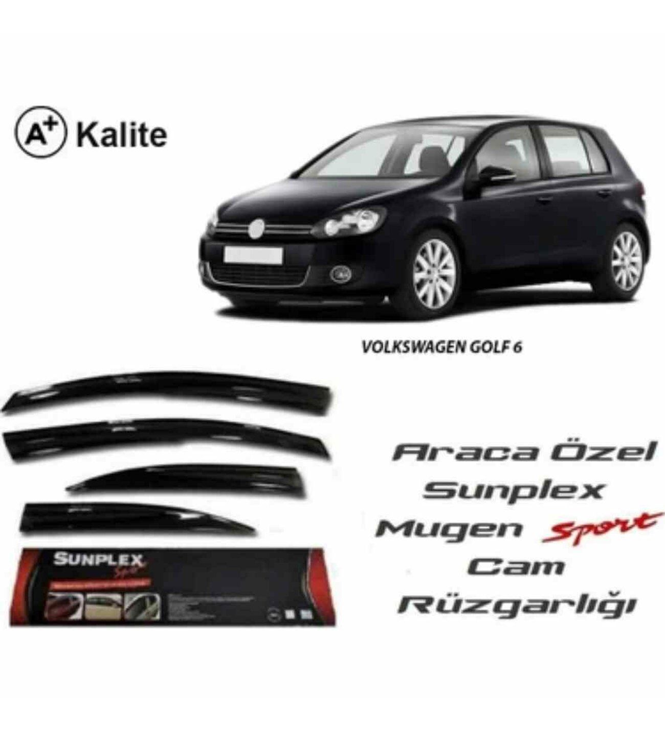 Vw Golf 6 Mugen Cam Rüzgarlığı 2009-2013 arası 4'lü Sunplex