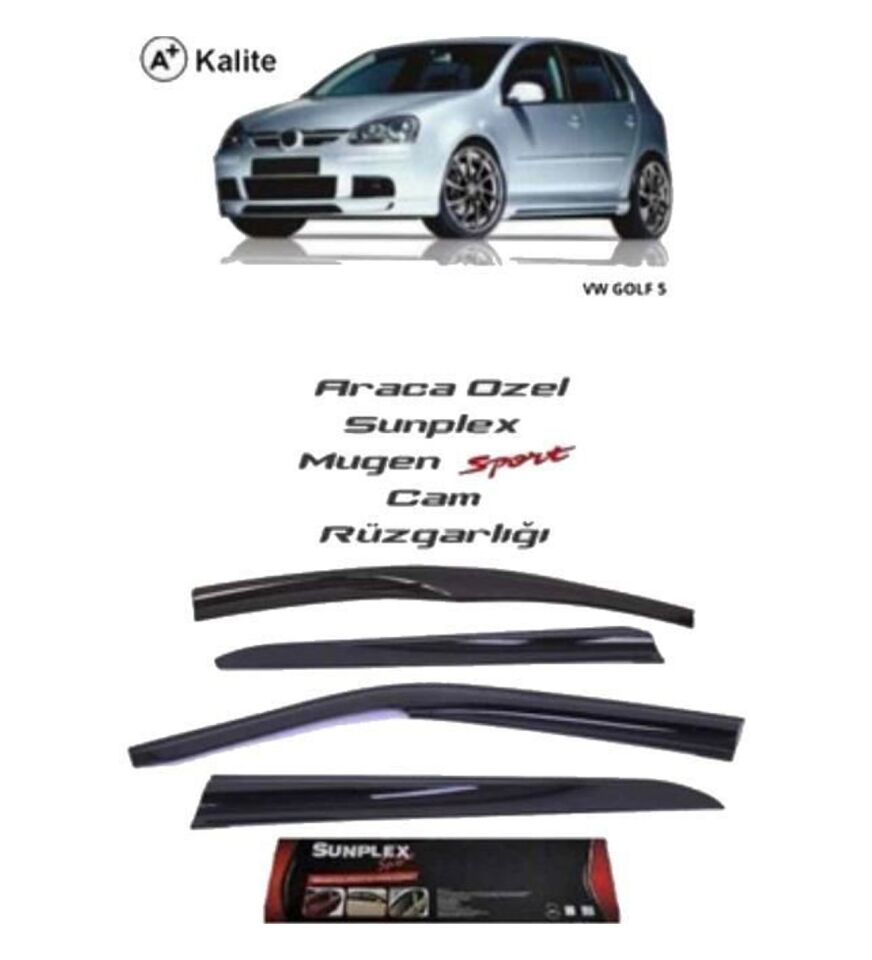 Vw Golf 5 Mugen Cam Rüzgarlığı 2005-2010 arası 4'lü Sunplex