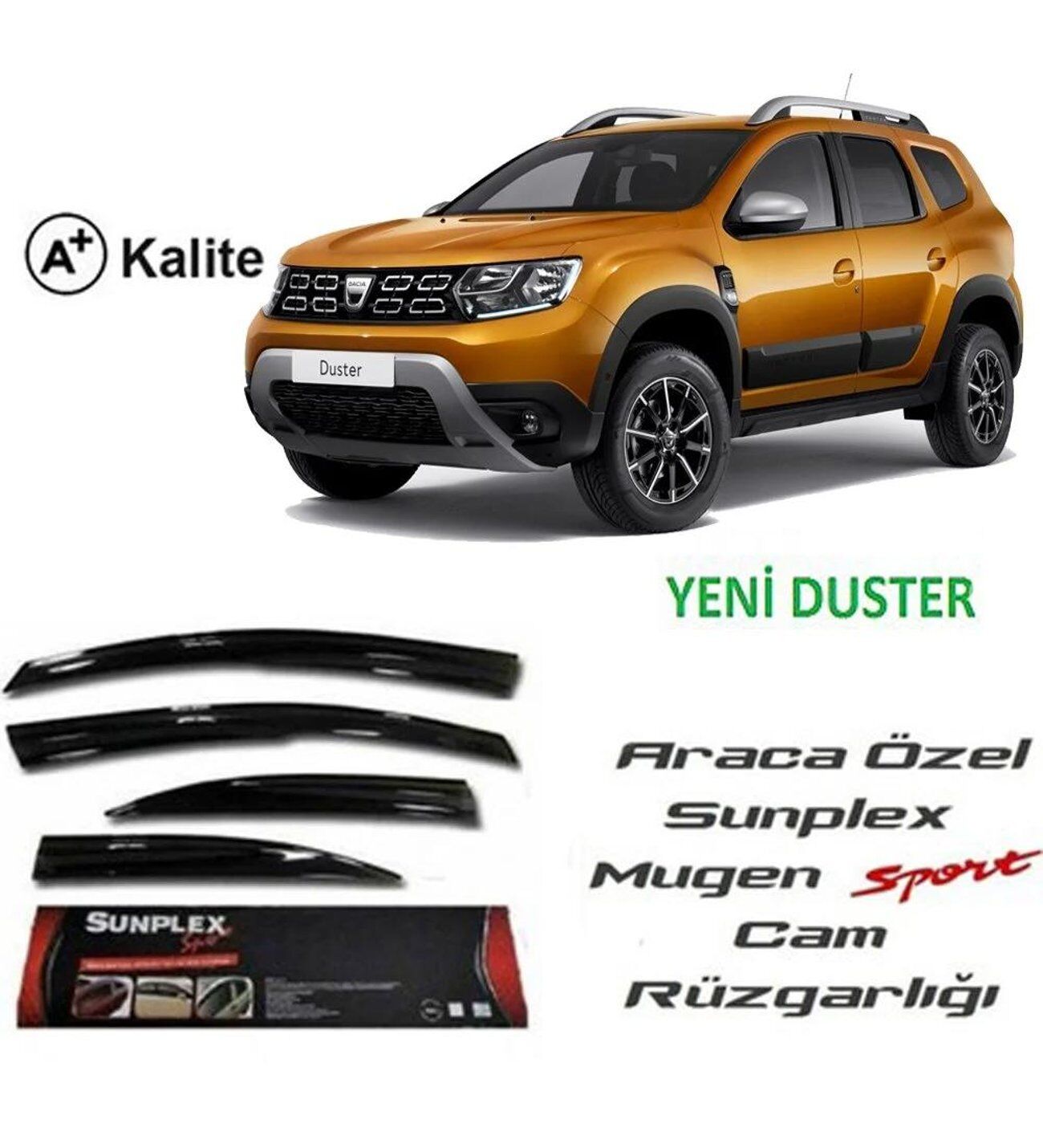 Dacia Duster Mugen Cam Rüzgarlığı 2018 sonrası 4'lü Sunplex