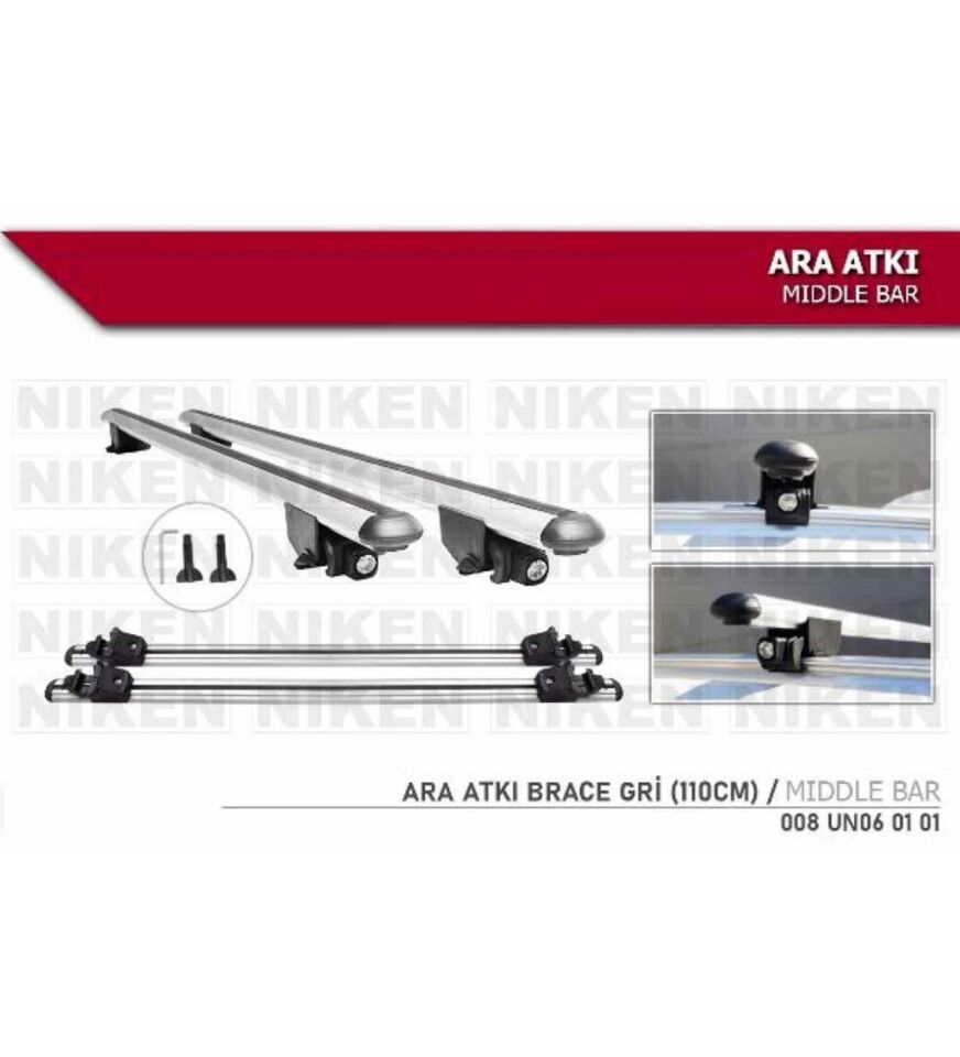 Araç üstü ara atkı tavan barı bagaj brace gri 110 cm