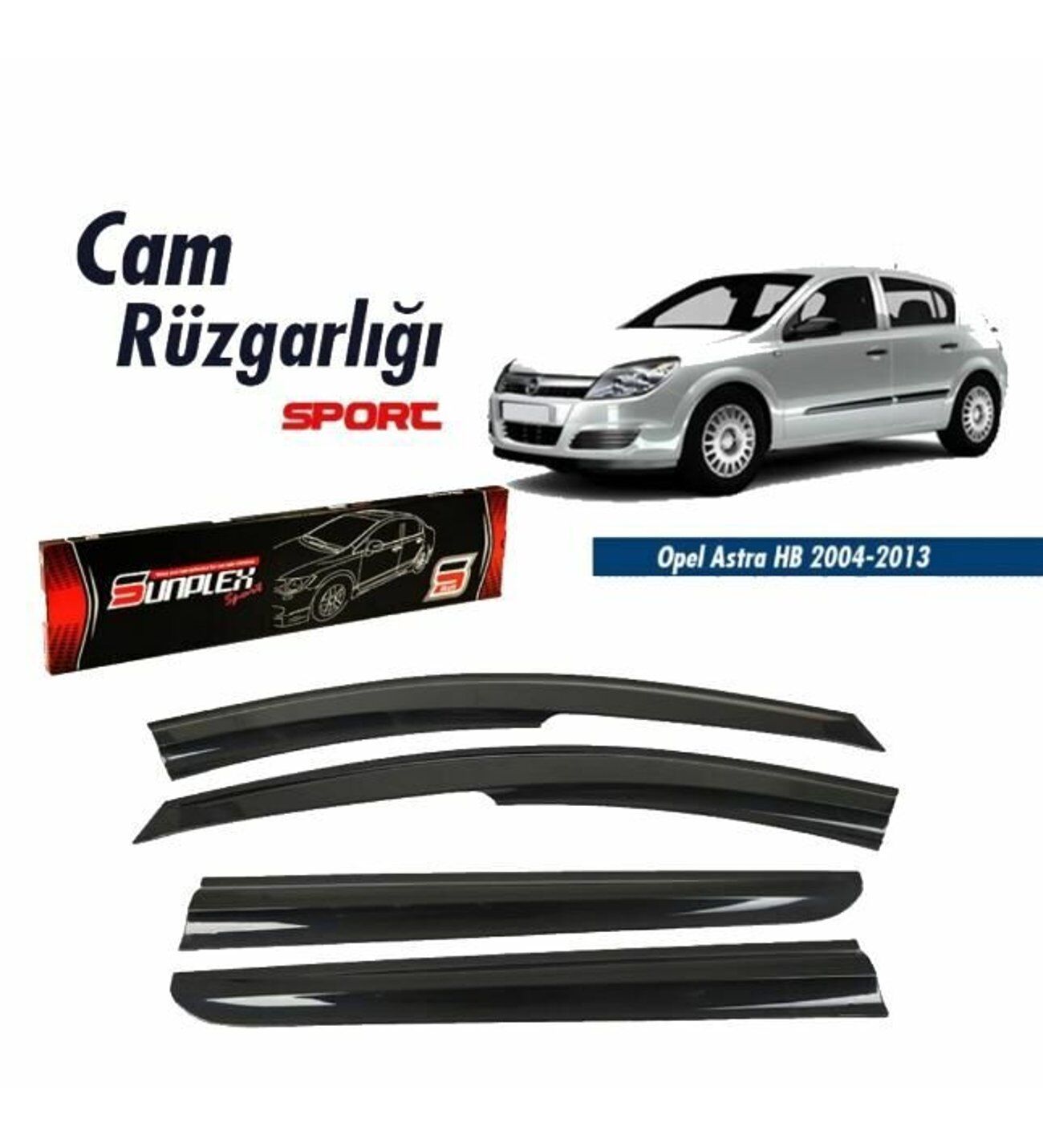 Opel Astra H Mugen Cam Rüzgarlığı 2004-2013 arası 4'lü Sunplex