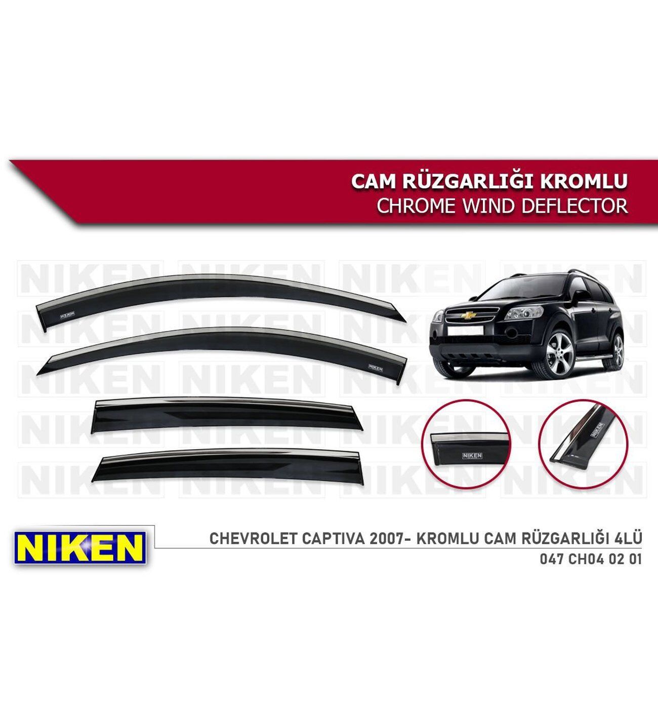 Chevrolet Captiva Kromlu Cam Rüzgarlığı Niken 2009 Sonrası Modeller