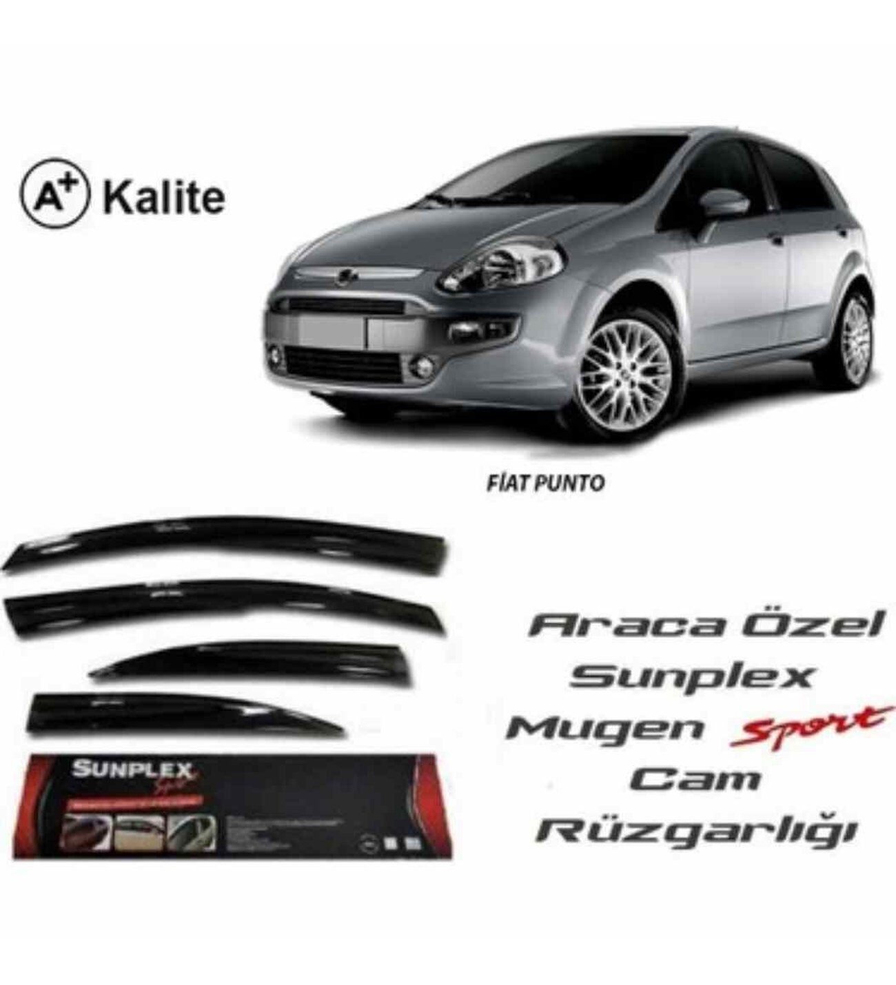 Fiat Punto Mugen Cam Rüzgarlığı 2005-2015 arası 4'lü Sunplex