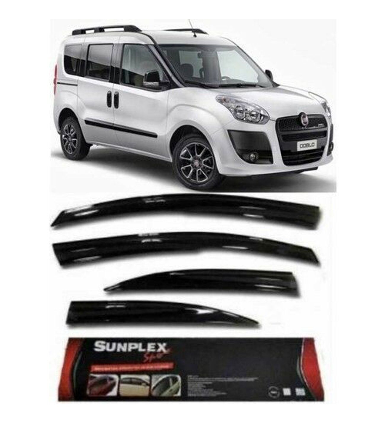 Fiat Doblo 2 ve 3 kasa uyumlu Mugen Cam Rüzgarlığı 2010 sonrası 4'lü Sunplex