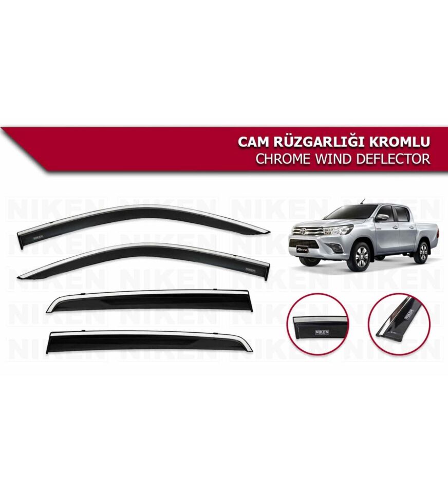 Toyota Hilux Kromlu Cam Rüzgarlığı Niken 2015 sonrası