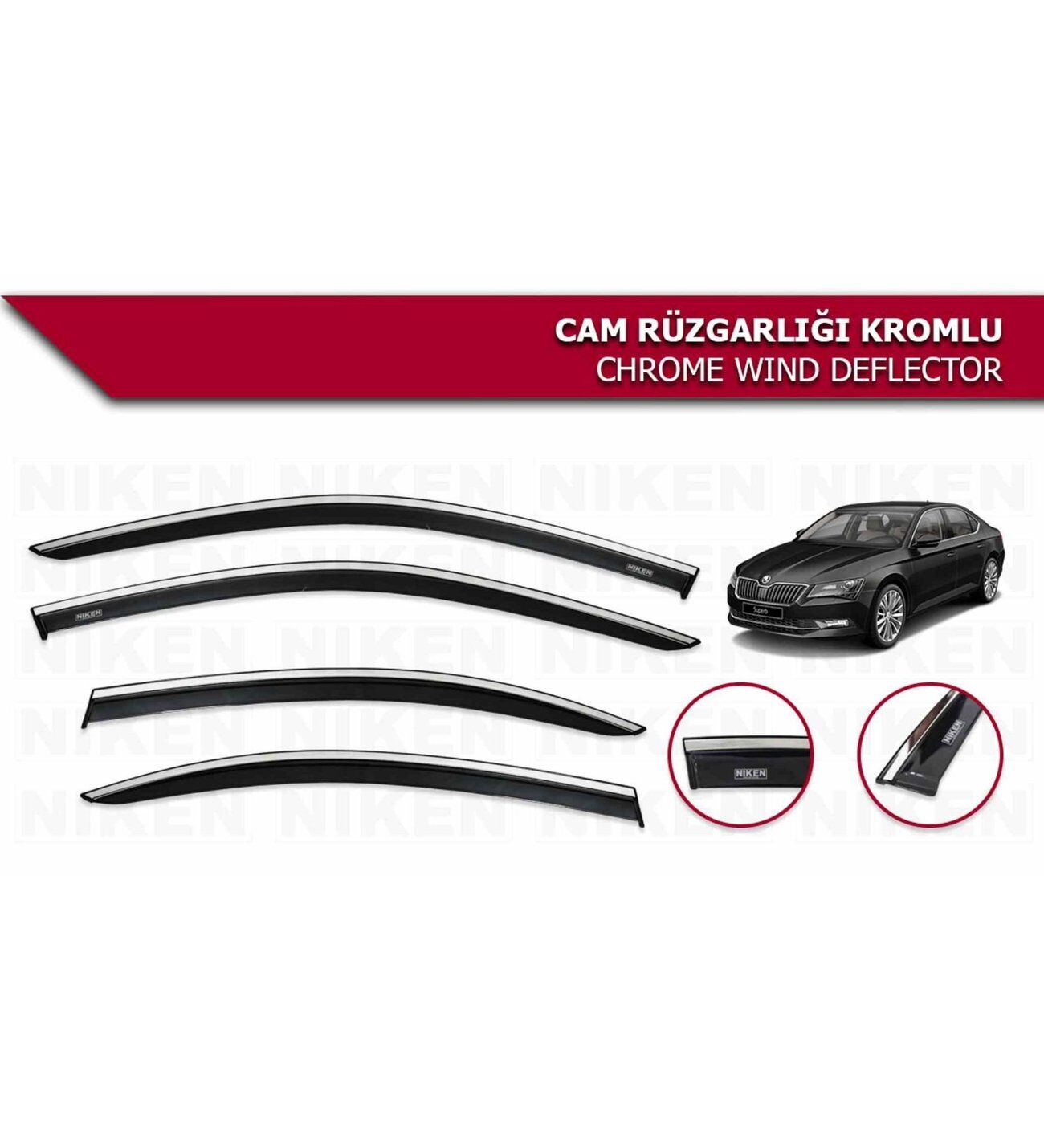 Skoda Superb Kromlu Cam Rüzgarlığı Niken 2015 sonrası